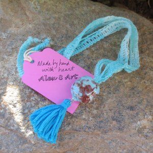 New Boho Fiber & Ceramic Hand Crafted Necklace